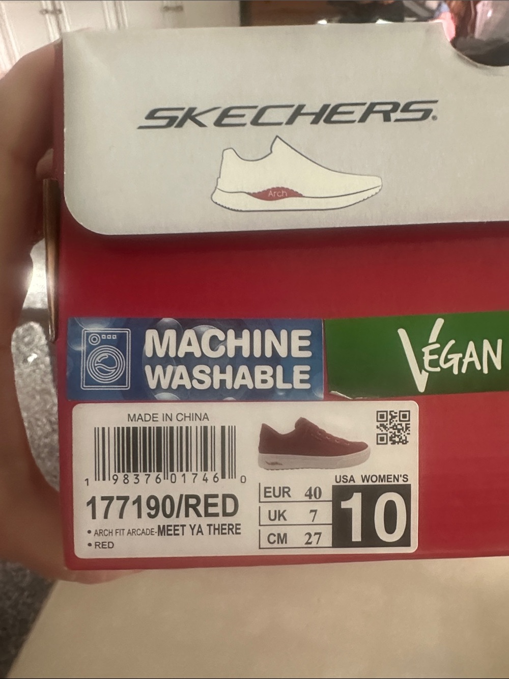 Skechers Women's Red Slip-On Casual Sneakers